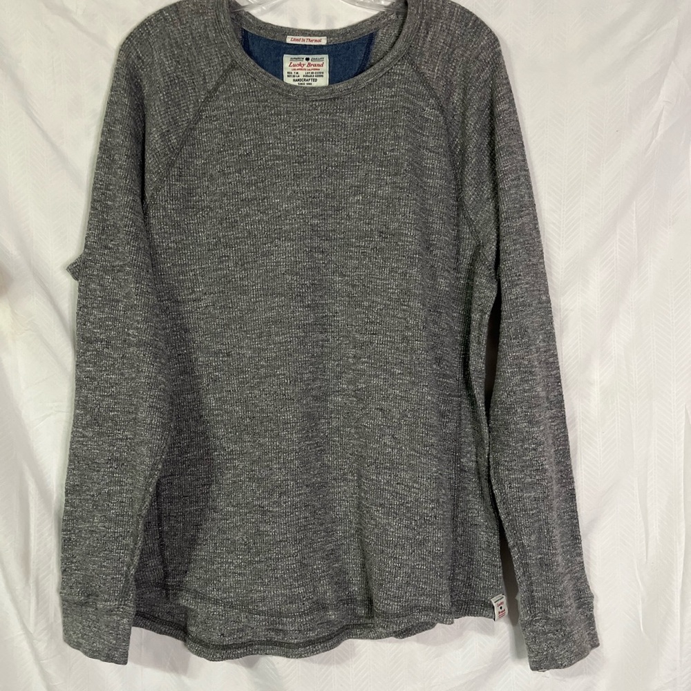 Men’s Lucky Brand Blue Gray Thermal Shirt. L.            B5